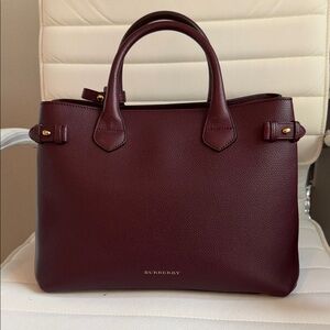Burberry Banner Tote Medium Burgundy
